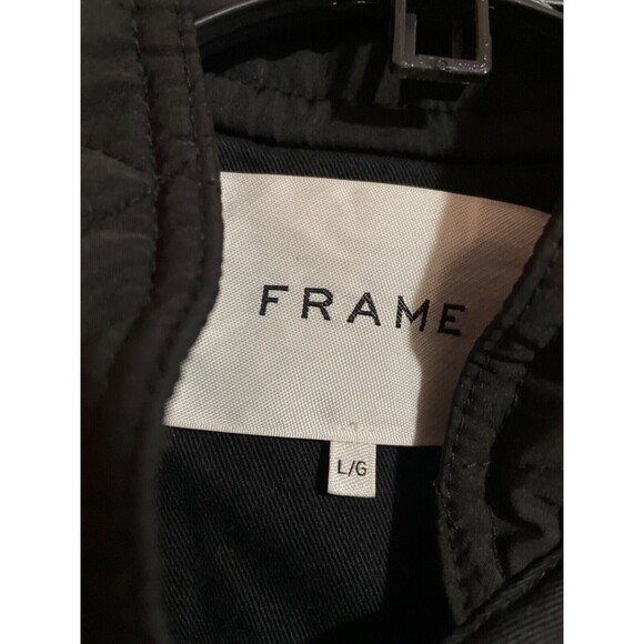 FRAME Women's Quilted Town Jacket Black size L Snap Front - Picture 7 of 10